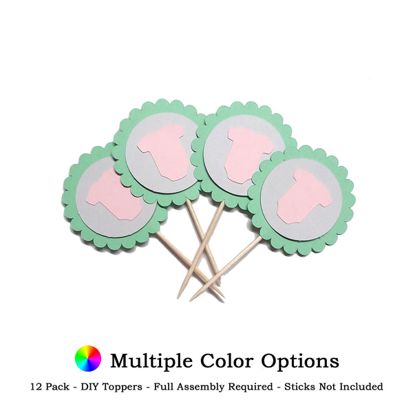 Onesie DIY Cupcake Toppers (12 kits per order)