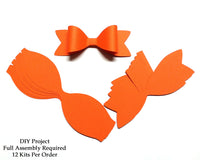 Orange Paper Bow DIY Set - 12 per order (Pricing for sizes vary)