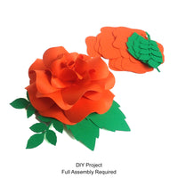Orange Paper Rose DIY Set - 12 per order (Pricing for sizes vary)