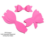 Pink Paper Bow DIY Set - 12 per order (Pricing for sizes vary)