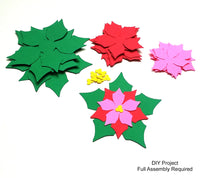 Paper Poinsettia DIY Set - 12 per order (Pricing for sizes vary)