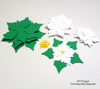 Paper Poinsettia DIY Set - 12 per order (Pricing for sizes vary)
