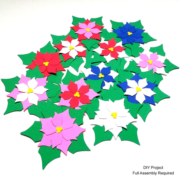 Paper Poinsettia DIY Set - 12 per order (Pricing for sizes vary)