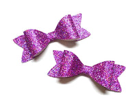 Purple Glitter Paper Bow DIY Set - 12 per order (Pricing for sizes vary)