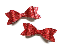 Red Glitter Paper Bow DIY Set - 12 per order (Pricing for sizes vary)