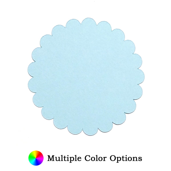 Scalloped Circle Die Cut Shape - 25 per order (Pricing for sizes vary)