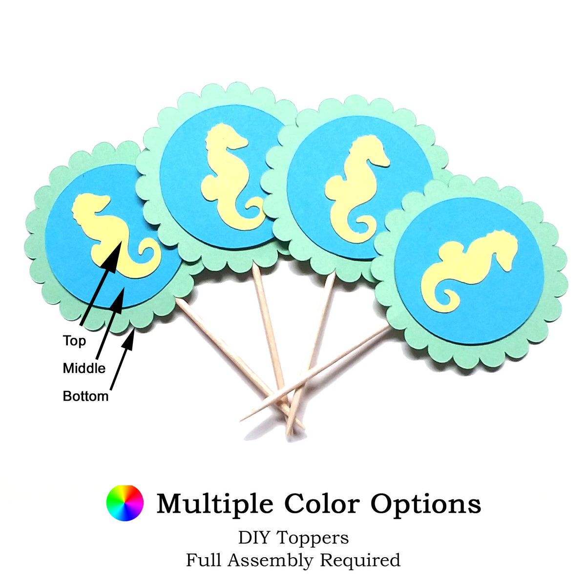 Seahorse DIY Cupcake Toppers (12 kits per order) – DIY Paper Supply