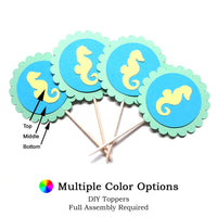 Seahorse DIY Cupcake Toppers (12 kits per order)