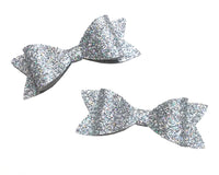 Silver Glitter Paper Bow DIY Set - 12 per order (Pricing for sizes vary)
