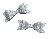 Silver Glitter Paper Bow DIY Set - 12 per order (Pricing for sizes vary)