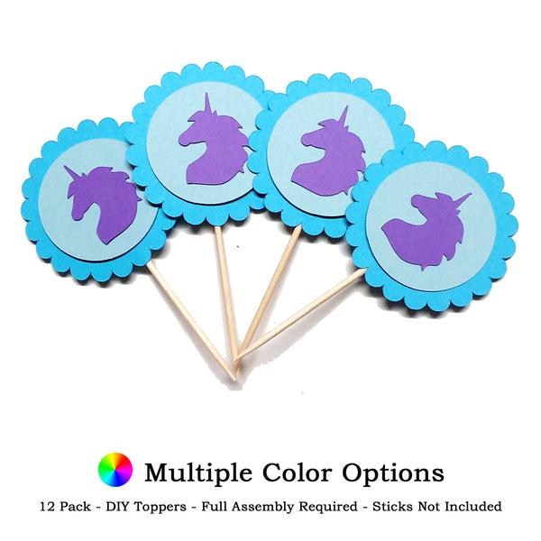 Unicorn Head DIY Cupcake Toppers (12 kits per order)