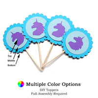 Unicorn Head DIY Cupcake Toppers (12 kits per order)