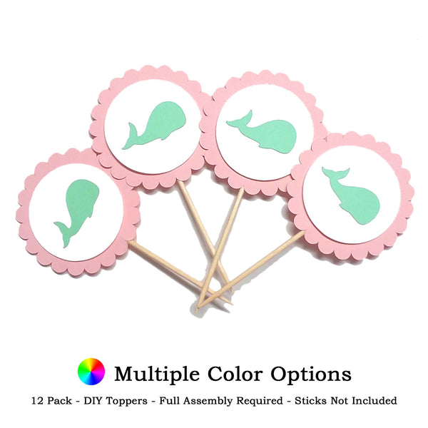 Whale DIY Cupcake Toppers (12 kits per order)