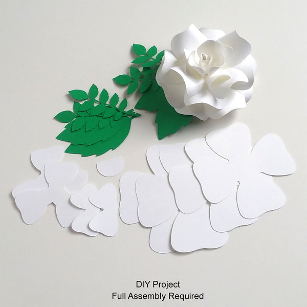 White Paper Rose DIY Set - 12 per order (Pricing for sizes vary)