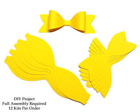 Yellow Paper Bow DIY Set - 12 per order (Pricing for sizes vary)